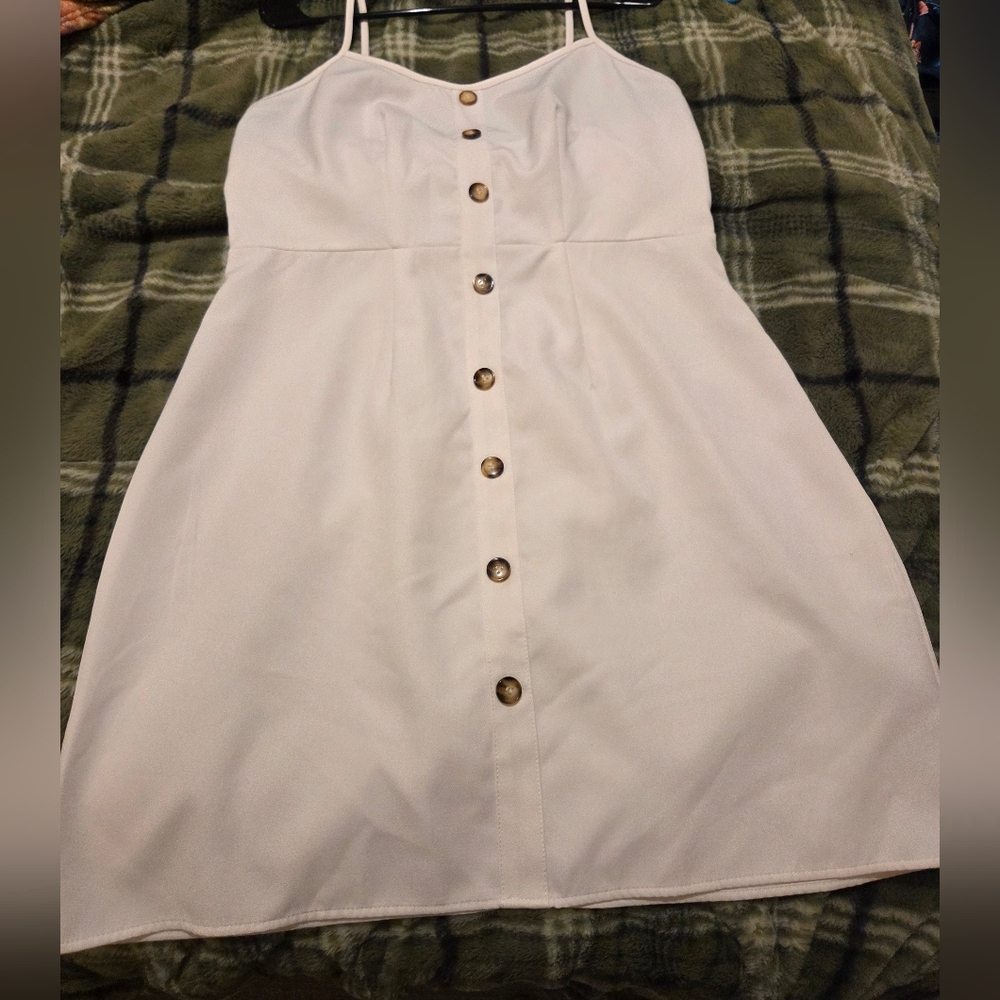 SHEIN White Button-Front Mini Dress